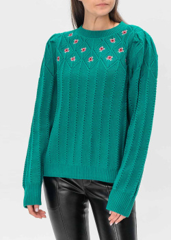 Трикотажний светр Twin-Set Actitude з квітковою вишивкою, фото