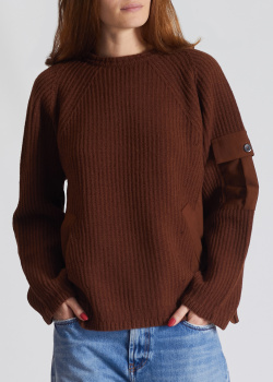 Шерстяной свитер Semicouture коричневого цвета, фото