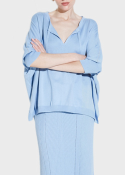 Голубой джемпер GD Cashmere с V-образным вырезом, фото