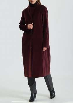 Бордовое пальто Iva Nerolli прямого кроя, фото