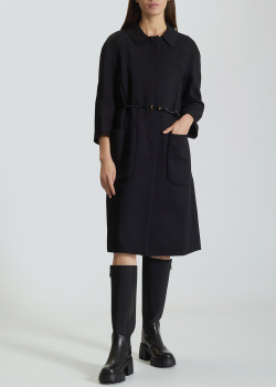 Чорне пальто Nina Ricci з накладними кишенями, фото