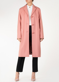 Пудрове пальто Nina Ricci з прорізними кишенями, фото
