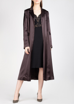 Шовкове пальто Nina Ricci у коричневому кольорі, фото