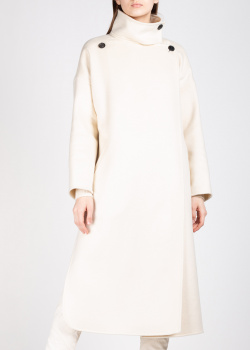 Пальто молочного кольору Isabel Marant з високим коміром, фото