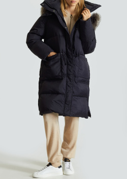 Стеганое пальто Yves Salomon черного цвета, фото