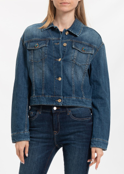 Коротка джинсова куртка Liu Jo у синьому кольорі, фото