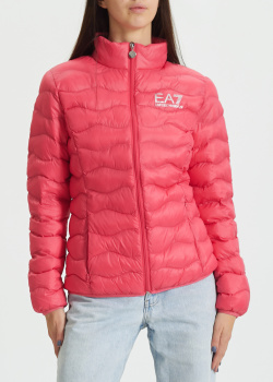 Рожева куртка EA7 Emporio Armani з високим коміром, фото