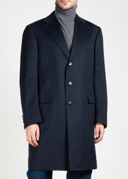 Кашемірове пальто Cesare Attolini у синьому кольорі, фото