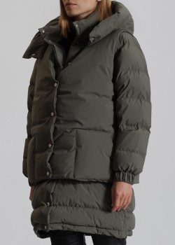 Пальто-пуховик з жилетом Marchi Twin кольору хакі, фото