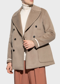 Вовняне пальто Emporio Armani з накладними кишенями, фото
