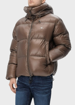 Пухова куртка Emporio Armani коричневого кольору, фото