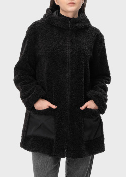 Багатошарова куртка-плащ Emporio Armani чорного кольору, фото