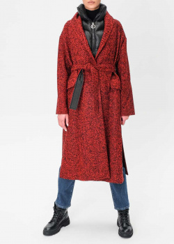 Червоне пальто Ermanno Ermanno Scervino Firenze із шевронним візерунком, фото