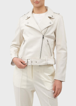 Кожаная куртка Hugo Boss белого цвета, фото