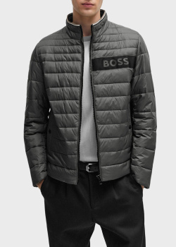 Куртка с логотипом Hugo Boss серого цвета, фото