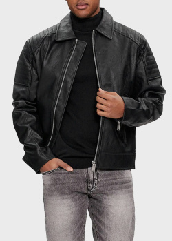 Чорна куртка Karl Lagerfeld зі штучної шкіри, фото
