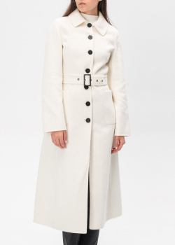 Белое пальто Twin-Set из смесовой шерсти, фото