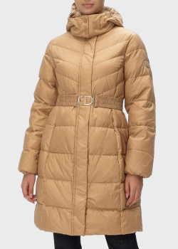 Стьобане пальто Twin-Set бежевого кольору, фото