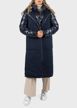 Синее пальто Hox с жилетом из смесовой шерсти, фото