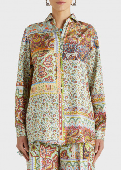 Блузка из шелка Etro с разноцветным принтом, фото