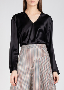Шовкова блуза Nina Ricci чорного кольору, фото