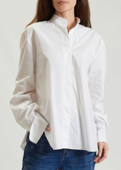 Біла сорочка Alexandre Vauthier з коміром-стійкою, фото