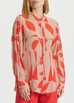 Полупрозрачная двухцветная блуза Luisa Cerano из вискозного крепа, фото