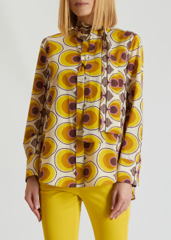 Кольорова блузка Luisa Cerano із зав'язками на шиї, фото