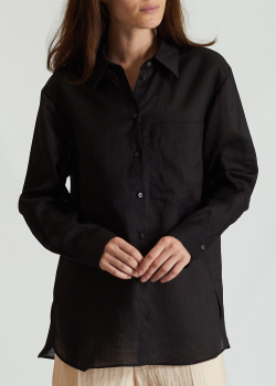 Чорна сорочка Luisa Cerano з накладною кишенею, фото