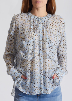 Голубая блузка Dorothee Schumacher с цветочным принтом, фото