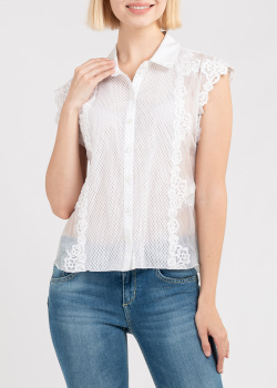 Белая блузка Ermanno Ermanno Scervino с кружевом, фото