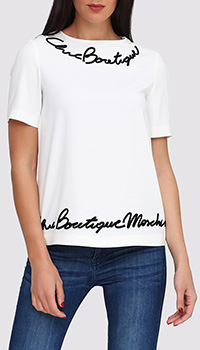 Белая блуза Boutique Moschino с коротким рукавом, фото