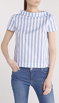 Полосатая блузка Trussardi Jeans бело-голубая, фото