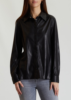 Черная рубашка Pinko из искусственной кожи, фото