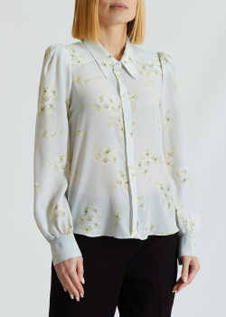 Голубая блузка Dorothee Schumacher из смесового шелка, фото