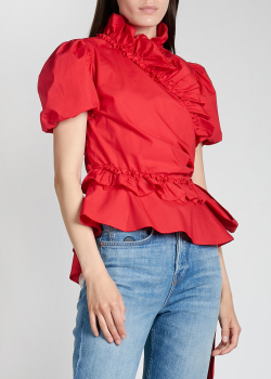 Блузка с бантом Alexa Chung красного цвета, фото