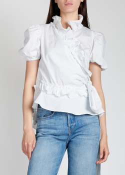 Біла блузка Alexa Chung із рюшами, фото