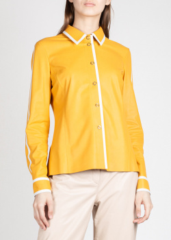 Кожаная рубашка Drome желтого цвета, фото