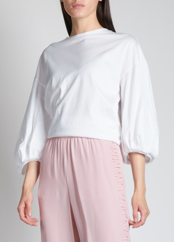 Блузка з бавовни Fabiana Filippi в білому кольорі., фото