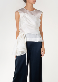 Белая блуза Nina Ricci без рукавов, фото