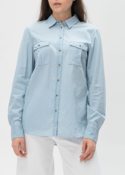 Джинсовая рубашка Hugo Boss голубого цвета, фото