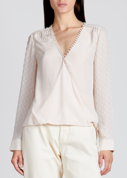 Шелковая блузка L'agence светло-розового цвета, фото