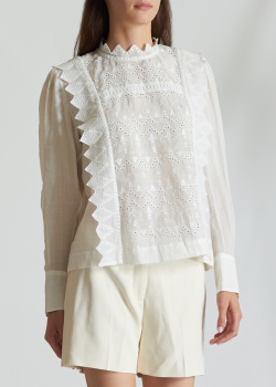 Блузка з рюшами Isabel Marant білого кольору, фото
