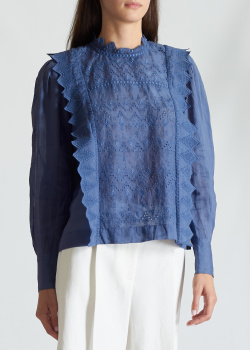 Синяя блузка Isabel Marant с длинным рукавом, фото