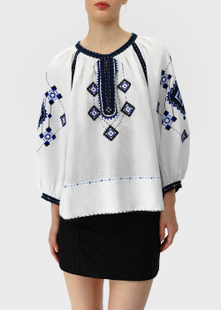 Льняная блузка UNA Ozima с вышитым орнаментом, фото