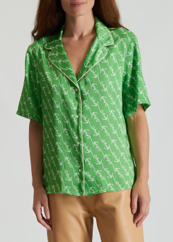 Зелена сорочка Sandro з принтом, фото