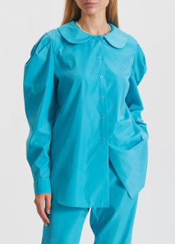 Голубая рубашка Marchi Retro с объемными рукавами, фото