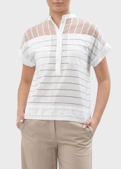 Белая рубашка Tonet с прозрачными вставками, фото