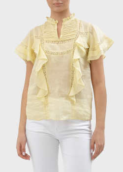 Жовта блузка Twin-Set з рюшами, фото