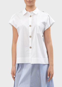 Белая рубашка Twin-Set с логотипом на пуговицах, фото